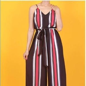 Stripe Black and Red Jumpsuit S M L